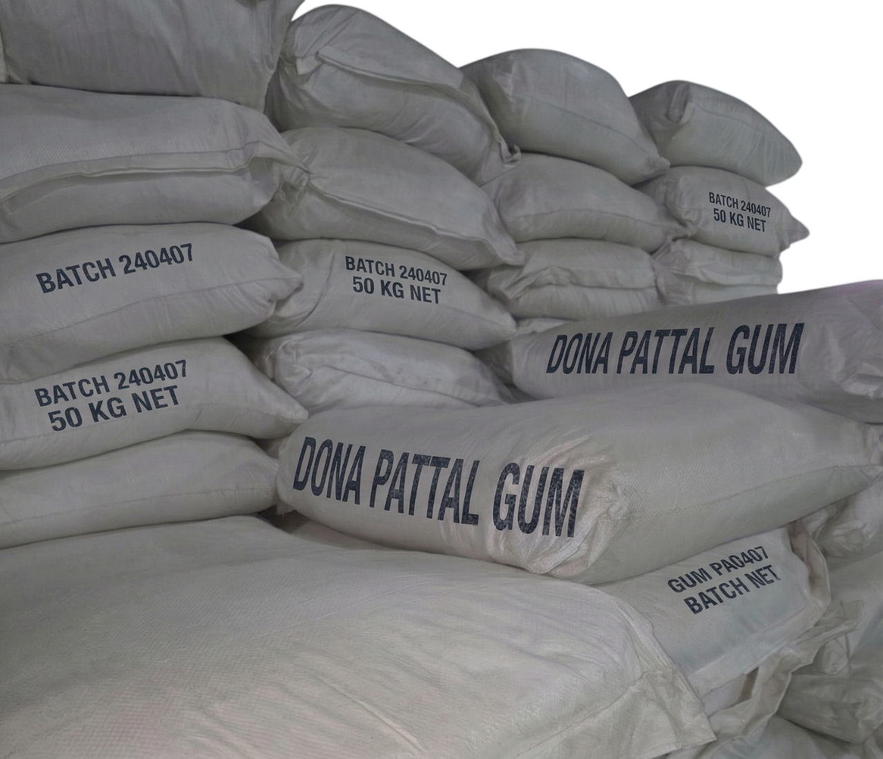 Stacked bags of lamination adhesive powder